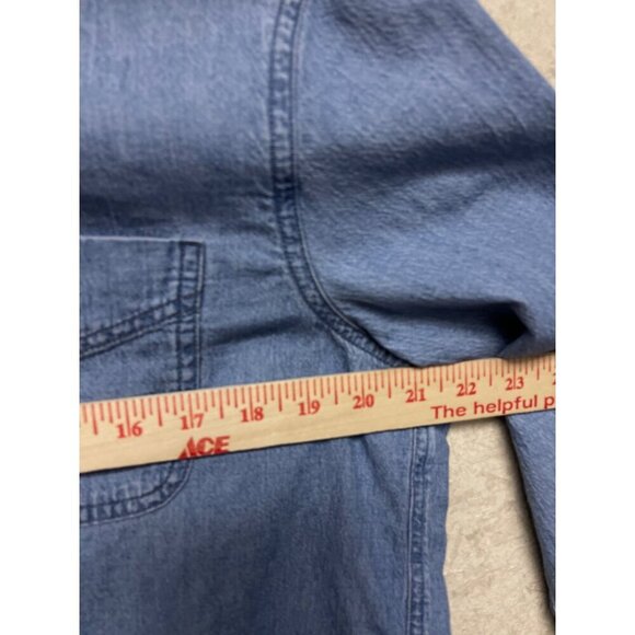 Madewell Women's Button Front Long Sleeve Cotton Denim Shirt Size Medium - Picture 6 of 9